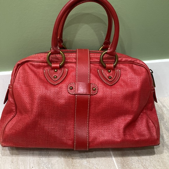 MARC JACOBS Red Coated Canvas Venetia Satchel Bag - Picture 8 of 14